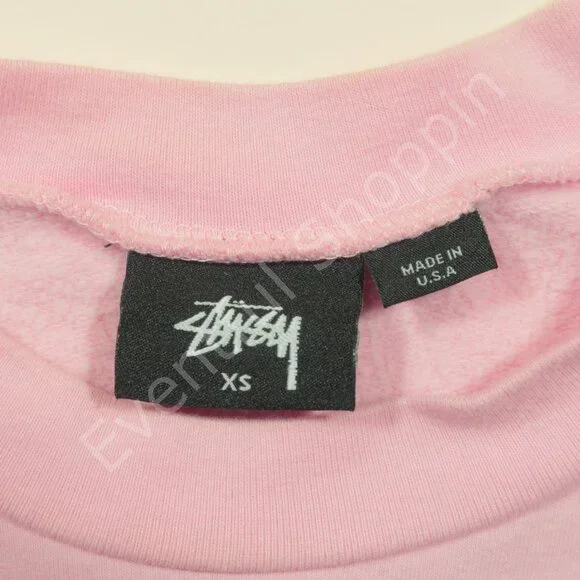 Stussy Sweatshirt Womens XS Pink Logo Crewneck Skater Pullover - Picture 5 of 7